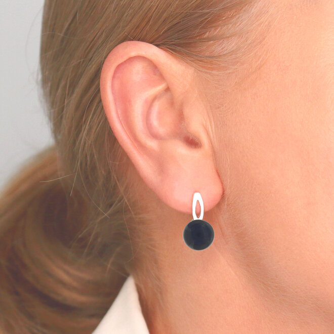 Ohrringe Schwarz Onyx Ohrstecker - Sterling Silber - ARLIZI 2421 - Margo