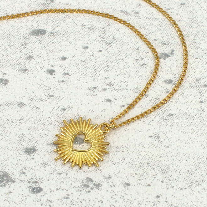 Ketting stralend hartje hanger - verguld - ARLIZI 2417 - Kendal