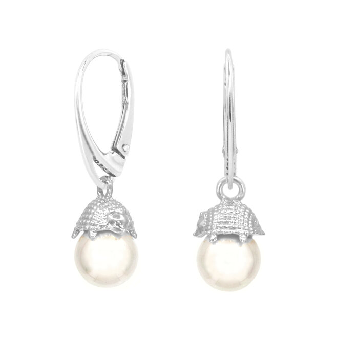 Oorbellen egel hanger sterling zilver - 2426