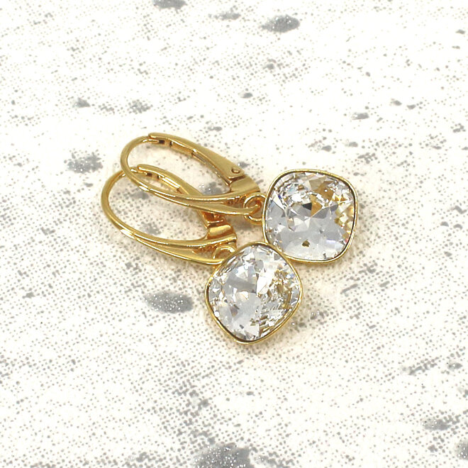 Ohrringe transparent Swarovski Kristall  Anhänger - vergoldet - ARLIZI 2428 - Isabel
