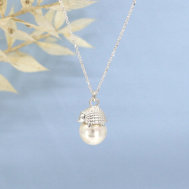 Ketting egel en parel hanger - sterling zilver - ARLIZI 2303 - Fleury