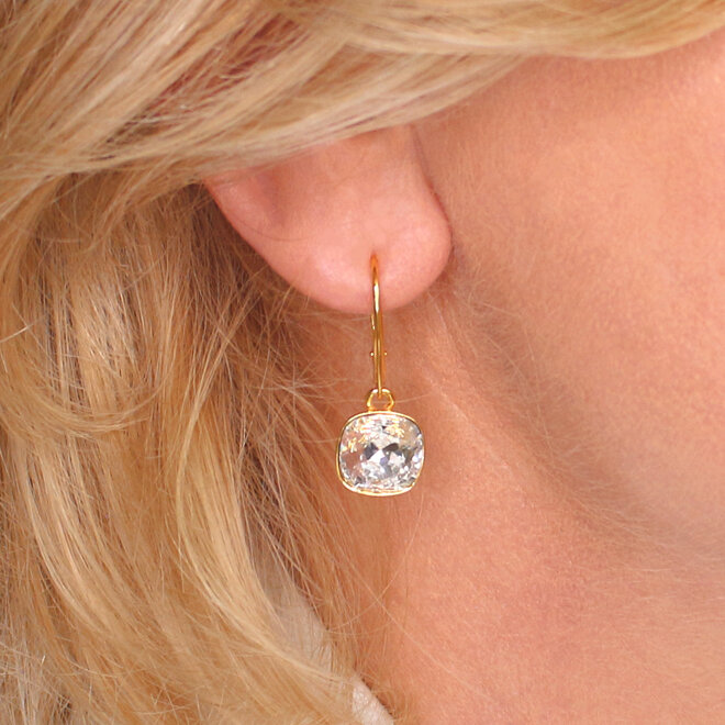 Ohrringe transparent Swarovski Kristall  Anhänger - vergoldet - ARLIZI 2428 - Isabel