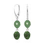 Ohrringe Grün Jade Perlen Anhänger - Sterling Silber - ARLIZI 2433 - Jade