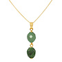 Ketting groen jade kralen hanger - verguld - ARLIZI 2436 - Jade