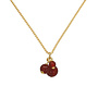Ketting rood carneool trosje hanger - verguld - ARLIZI 2454 - Poppy