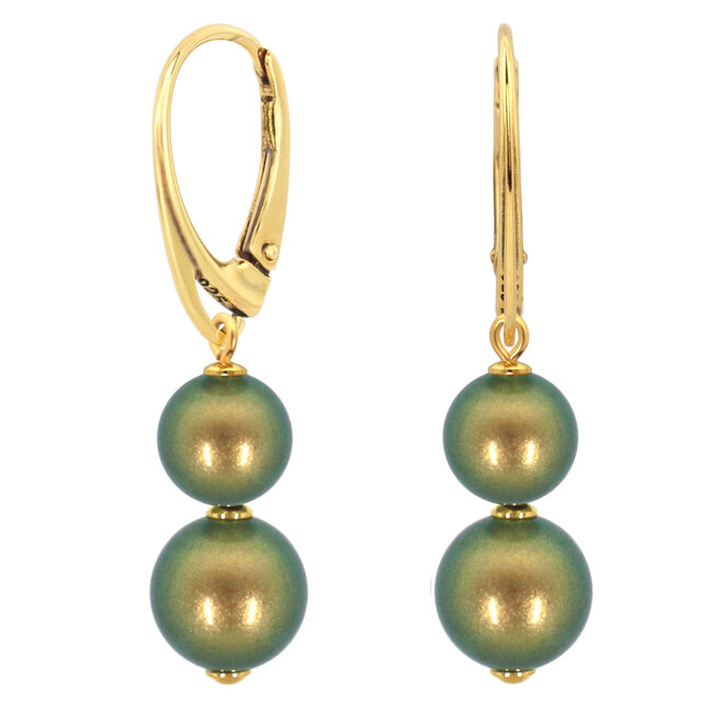 Ohrringe Swarovski Perle Grün - vergoldet - ARLIZI 2366 - Noa