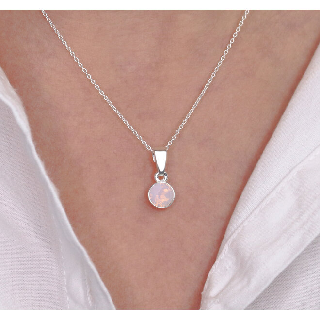 Schmuckset opalrosa Swarovski Kristall Anhänger - Sterling Silber - ARLIZI 2475 - Nala