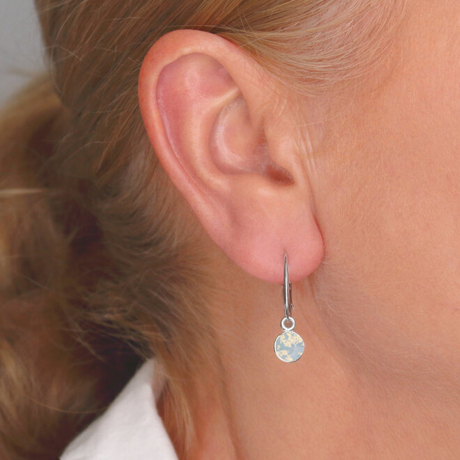 Schmuckset Weiß Opal Swarovski Kristall Anhänger - Sterling Silber - ARLIZI 2476 - Nala