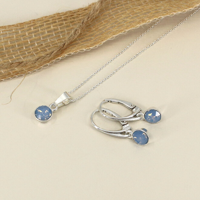 Schmuckset opalblauer Swarovski Kristall Anhänger - Sterling Silber - ARLIZI 2474 - Nala