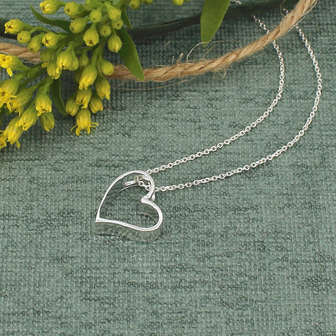 Ketting hartje hanger - sterling zilver - ARLIZI 1541 - Kendal
