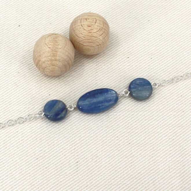 Armband Blau Kyanit Perlen - Sterling Silber - ARLIZI 2479 - Celeste