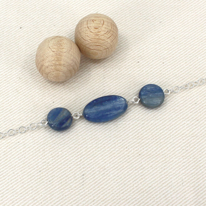 Armband blauw kyaniet kralen - sterling zilver - ARLIZI 2479 - Celeste