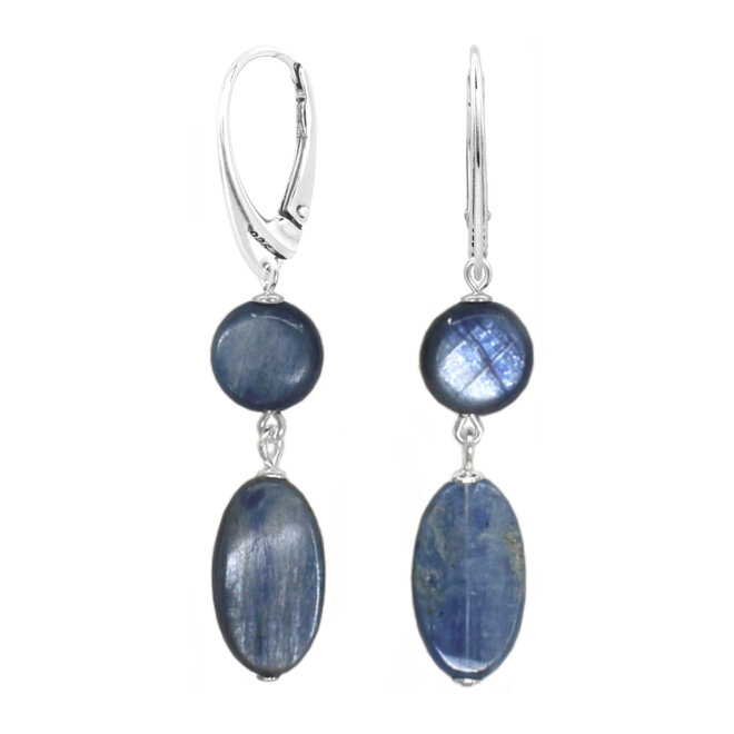 Ohrringe Kyanit Perlen Sterling Silber - 2480