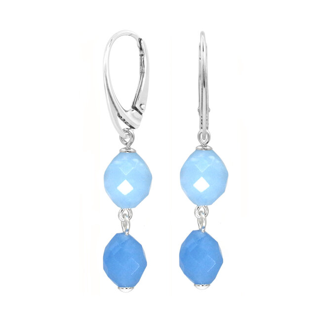 Ohrringe Blau Jade Sterling Silber - 2484