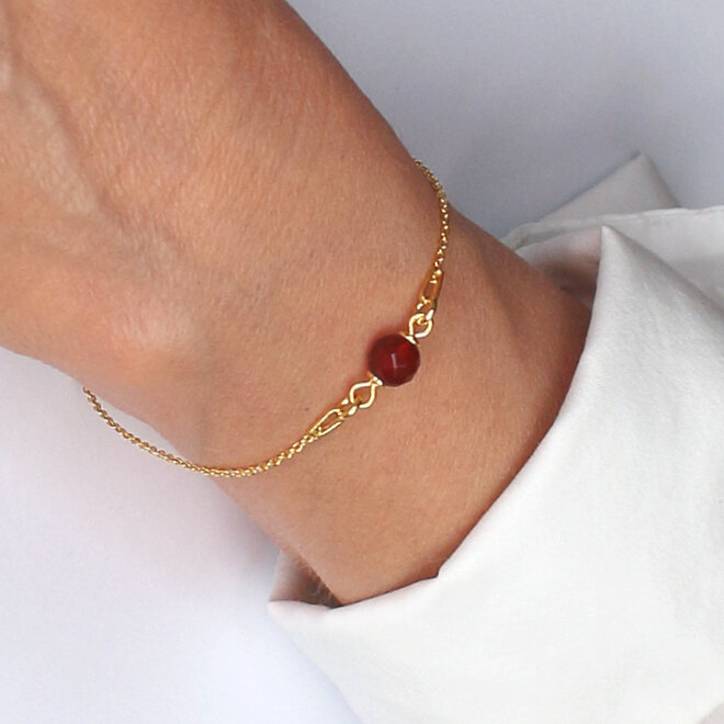 Armband Karneol Perle - vergoldet - ARLIZI 2022 - Skylar