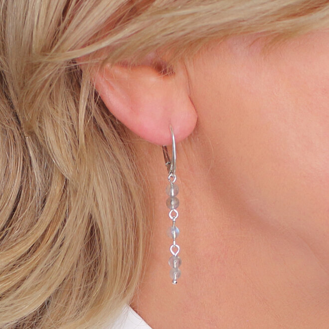 Ohrringe Labradorit Perlen Anhänger - Sterling Silber - ARLIZI 2487 - Nina