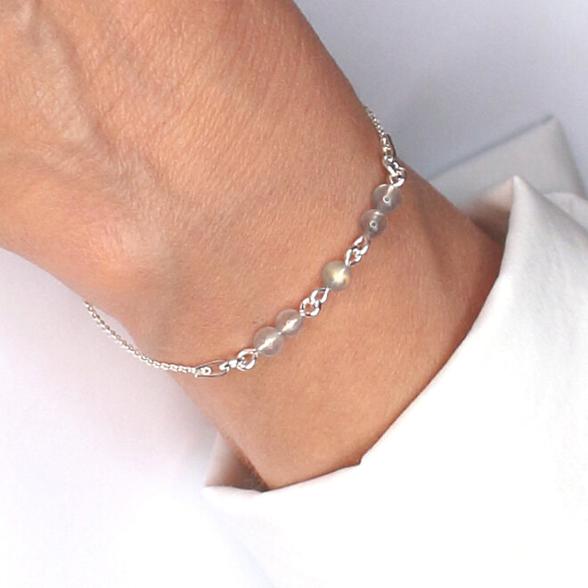 Armband Labradorit Perlen - Sterling Silber - ARLIZI 2488 - Nina