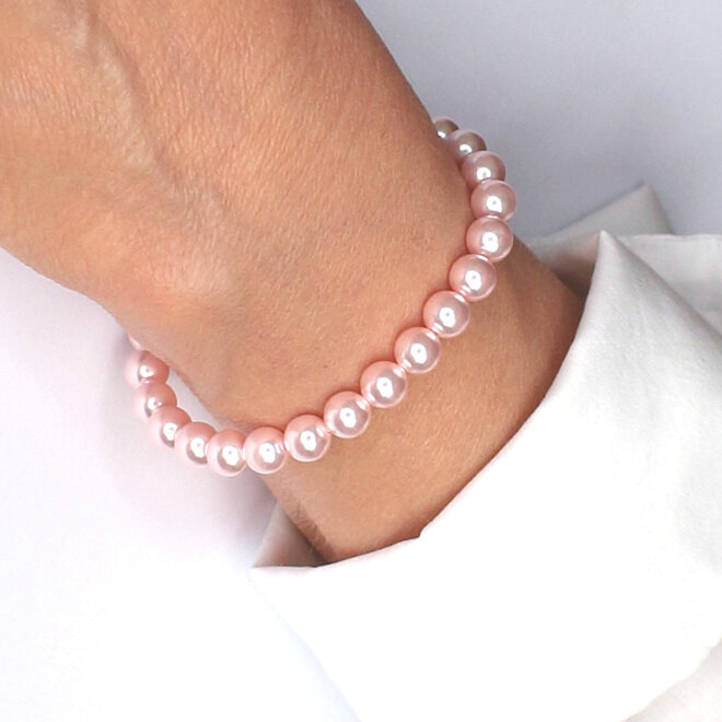 Perlenarmband Hellrosa 6mm - Sterling Silber - ARLIZI 2499 - Noa