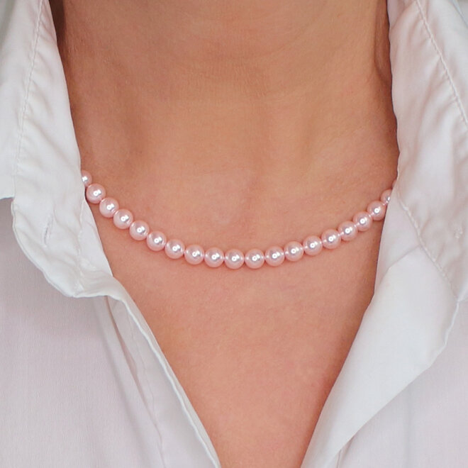 Parel ketting lichtroze 6mm - sterling zilver - ARLIZI 2500 - Noa