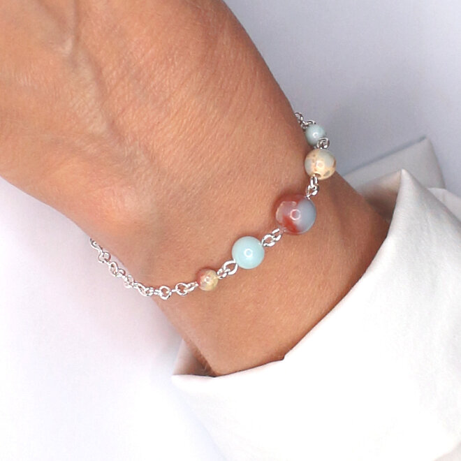 Armband Jaspis Perlen - Sterling Silber - ARLIZI 2508 - Maya