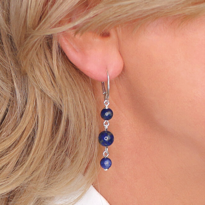 Ohrringe Lapislazuli Perlen Ohrhänger - Sterling Silber - ARLIZI 2514 - Allegra