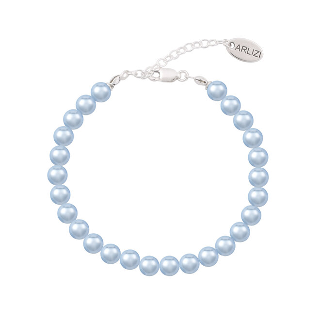 Perlenarmband Hellblau 6mm - Sterling Silber - ARLIZI 2495 - Noa