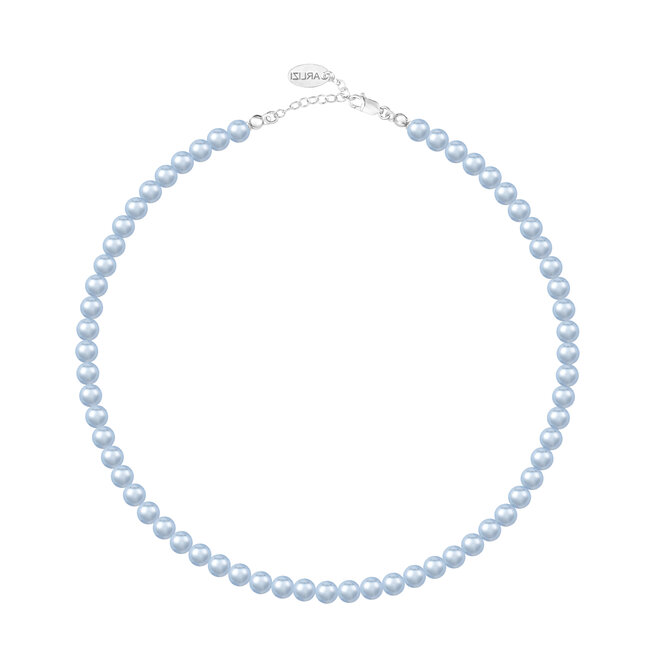 Perlenhalskette Hellblau 6mm - Sterling Silber - ARLIZI 2496 - Noa