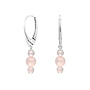 Oorbellen rozenkwarts kralen oorhangers - sterling zilver - ARLIZI 2502 - Rosy