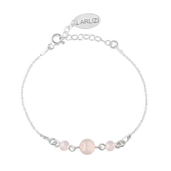 Armband rozenkwarts kralen - sterling zilver - ARLIZI 2503 - Rosy