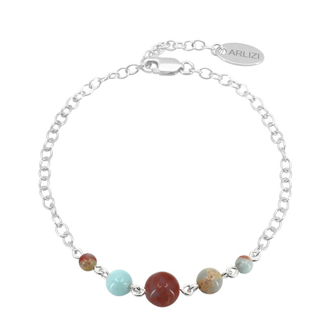 Armband jaspis kralen - sterling zilver - ARLIZI 2508 - Maya