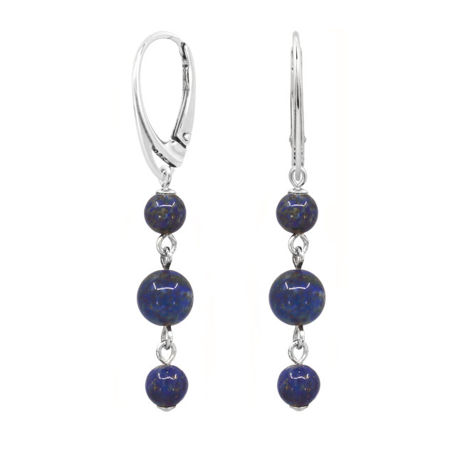 Oorbellen lapis lazuli sterling zilver - 2514