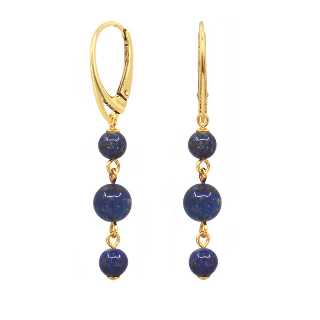 Oorbellen lapis lazuli verguld - 2515