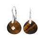 Oorbellen tijgeroog druppel hanger small - sterling zilver - ARLIZI 2520 - Amelie