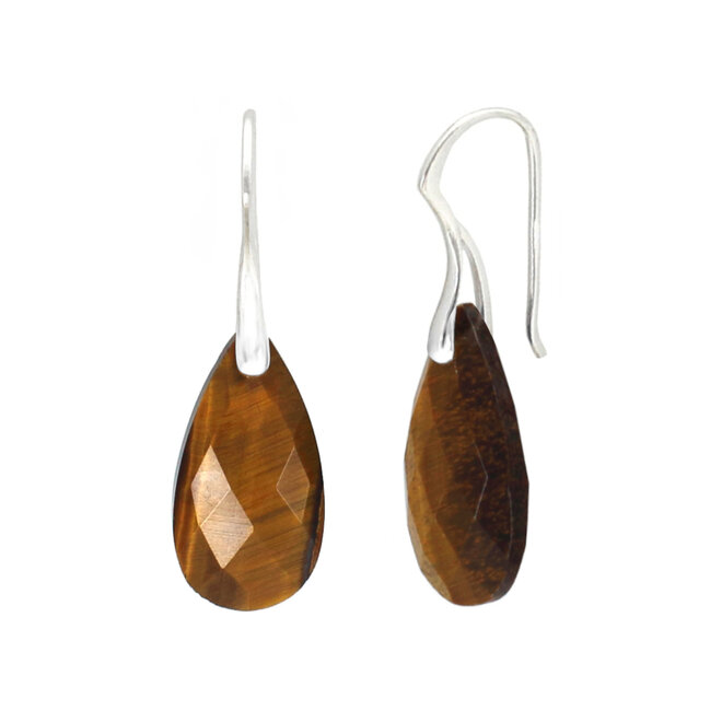 Ohrringe Tigerauge Tropfen L Sterling Silber - 2518
