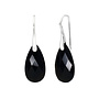 Oorbellen zwart onyx druppel hanger large - sterling zilver - ARLIZI 2521 - Noor