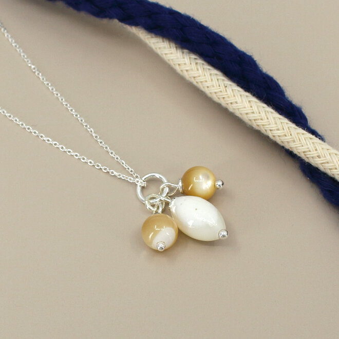 Ketting parelmoer kralen hanger - sterling zilver - ARLIZI 2528 - Molly