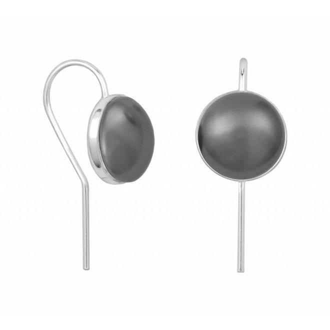 Earrings grey pearl - sterling silver - 0870