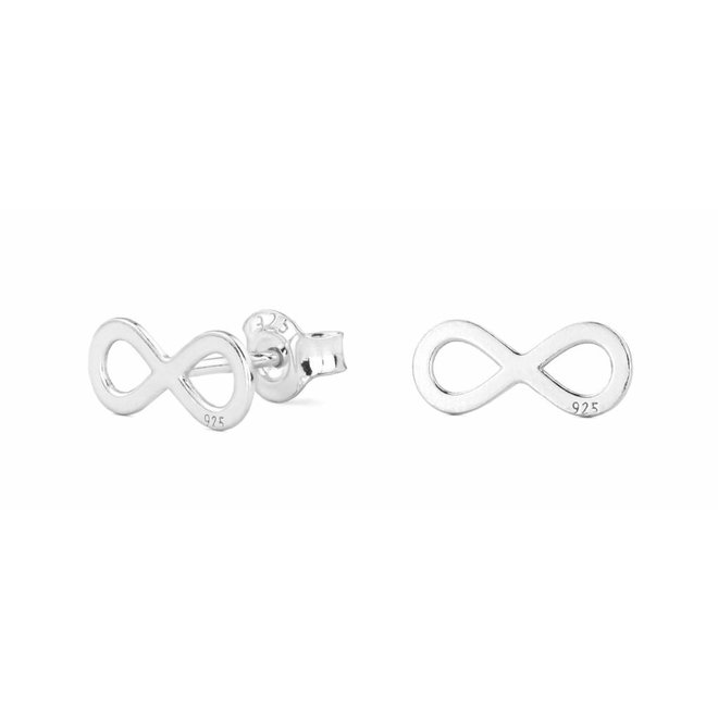 Earrings infinity ear studs - sterling silver - 0861