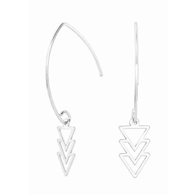 Ohrringe Dreieck Anhänger Sterling Silber - 2466