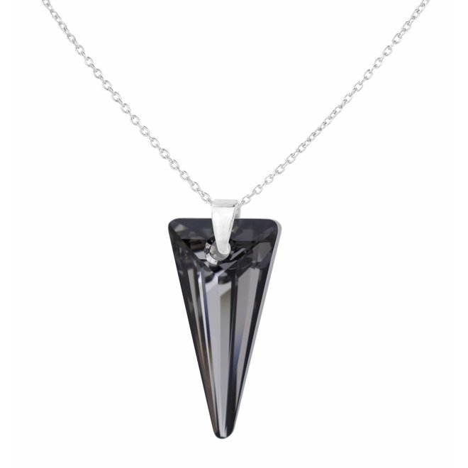 Halskette schwarz Swarovski Kristall Spike Anhänger - Sterling Silber - ARLIZI 0898 - Daria