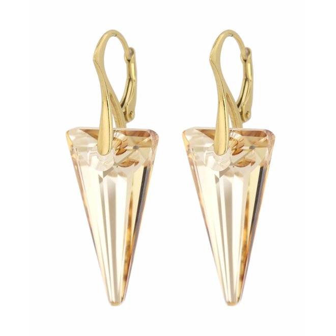 Ohrringe Swarovski Kristall Spike vergoldet - 0907