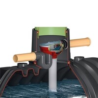 Platin XL fijnfilter met rustige toevoer, overloop met sifon en snelmof en rattenschild