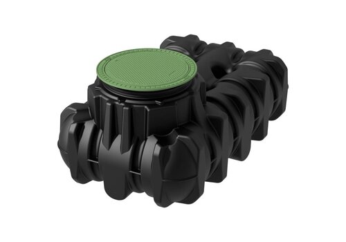 Platin tank 1500 liter met aan- en afvoergat en 2x mantelbuisgat + rubber doorvoerringen. 