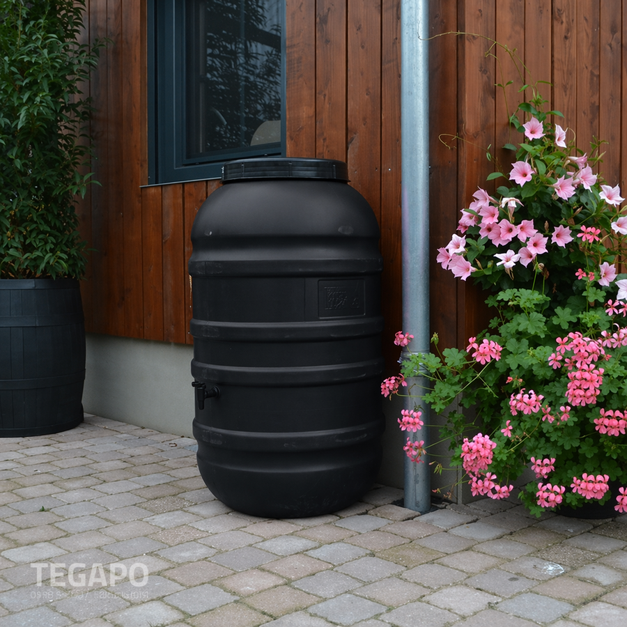 ReGreen Bowl regenvat 220 liter zwart-1