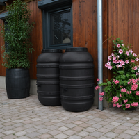 thumb-ReGreen Bowl set regenvat 440 liter zwart-1