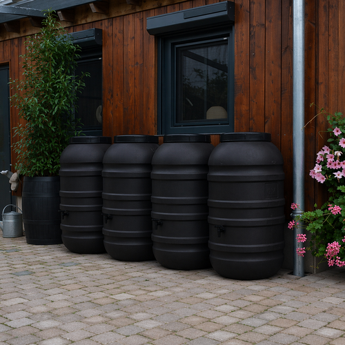 ReGreen Bowl set regenvat 880 liter zwart 