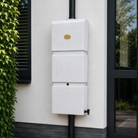 thumb-Prestige regenpijp regenton 100 liter graniet grijswit-1