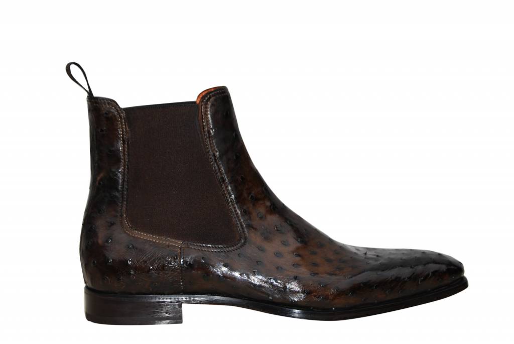 ostrich chelsea boots
