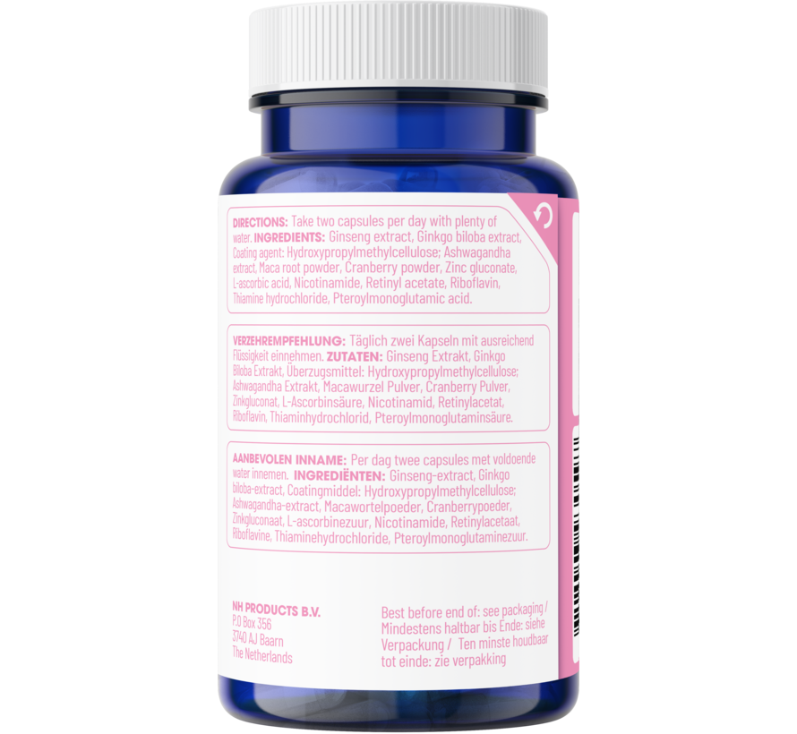 Female Formula -  60  vegan caps - Libido Booster Vrouwen  -  Stimuleert Positieve Energie en Lust