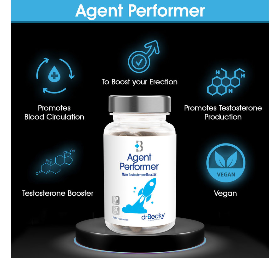 Agent Performer | Libido Man | Ondersteunt erectie | Testo Booster | Dr. Becky